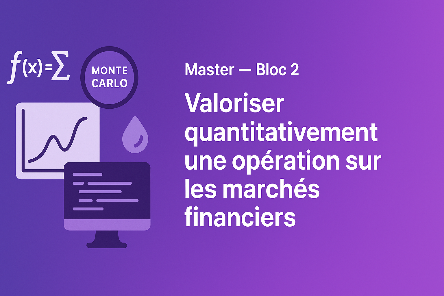 Master - Bloc 2 : Valoriser quantitativement une opération sur les marchés financiers (Financia) BLOCK102FI